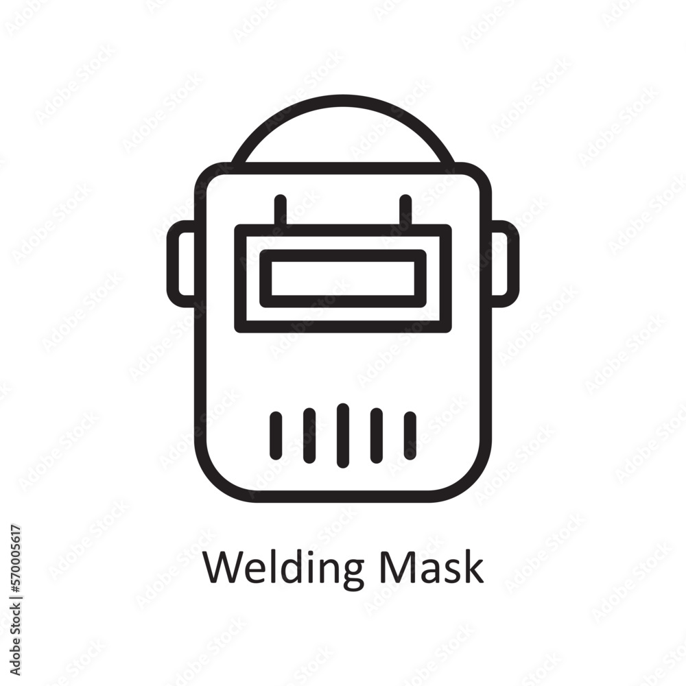 Welding Mask Vector Outline Icon Design illustration. Engineering Symbol on White background EPS 10 File Welding Mask Vector Outline Icon Design illustration. Engineering Symbol on White background EPS 10 File