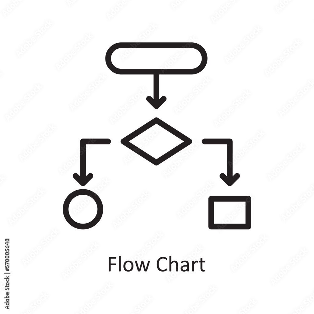 Flow Chart Vector Outline Icon Design illustration. Engineering Symbol on White background EPS 10 File Flow Chart Vector Outline Icon Design illustration. Engineering Symbol on White background EPS 10 File