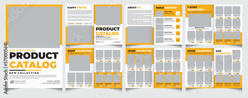 Multipurpose company product catalogue design template, clean and modern furniture catalog brochure design. photo