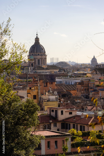Buildings in Downtown City of Rome, Italy. Sunny Fall Season day.