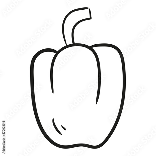 Pepper. Hand drawn vector illustration.