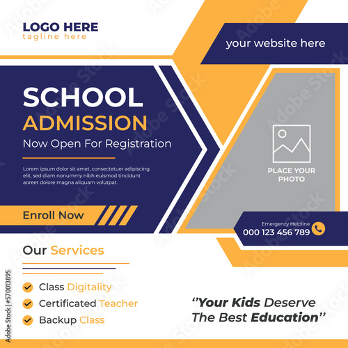 School Admission Social Media Post Design