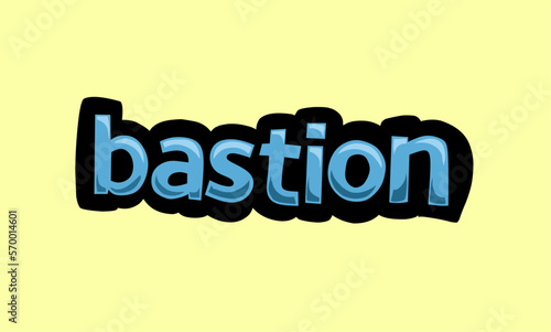 bastion writing vector design on a yellow background