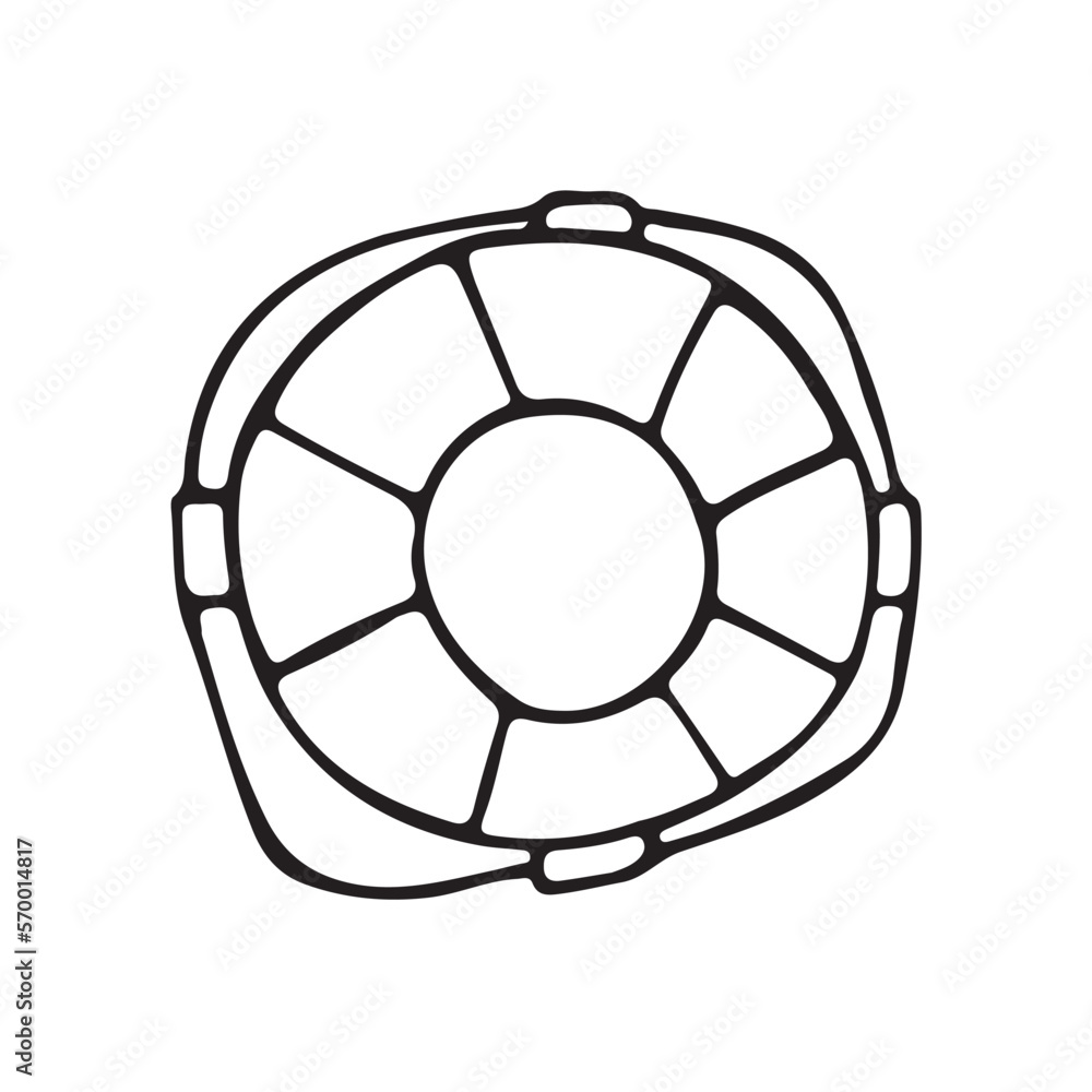 Lifebuoy isolated on white background. Buoy with rope. Water safety. Vector illustration Lifebuoy isolated on white background. Buoy with rope. Water safety. Vector illustration