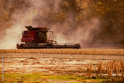 Soy Bean Harvester in Middle Tennessee