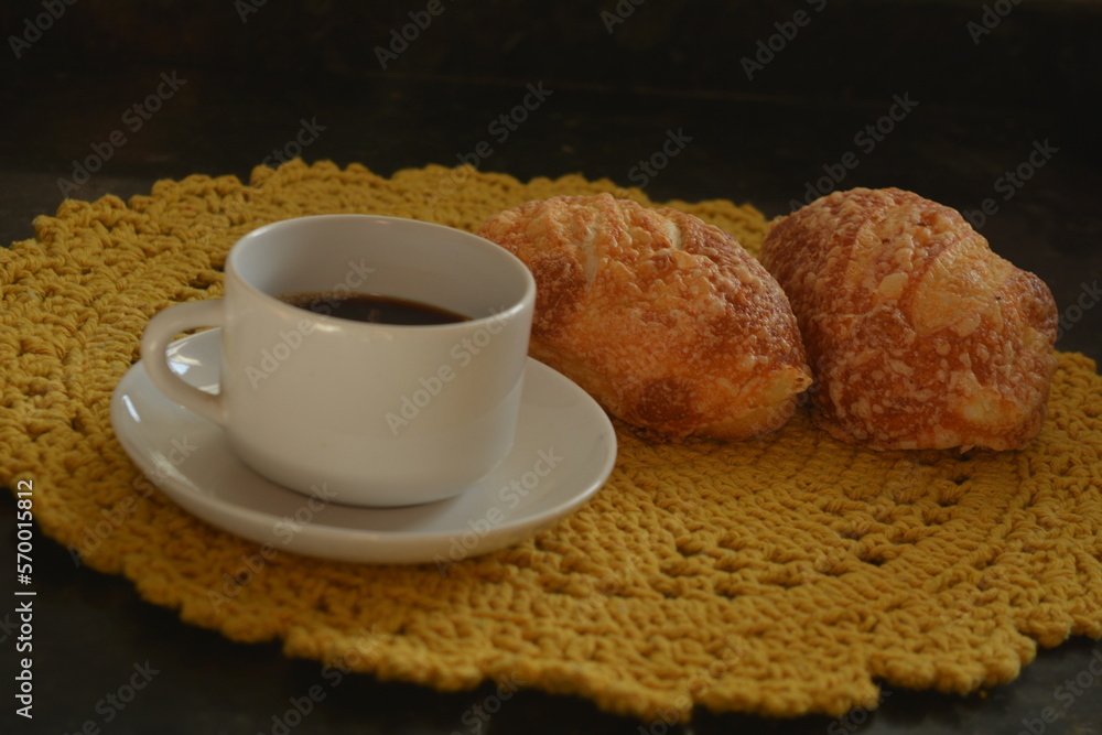 Breakfast, coffee and bread Breakfast, coffee and bread