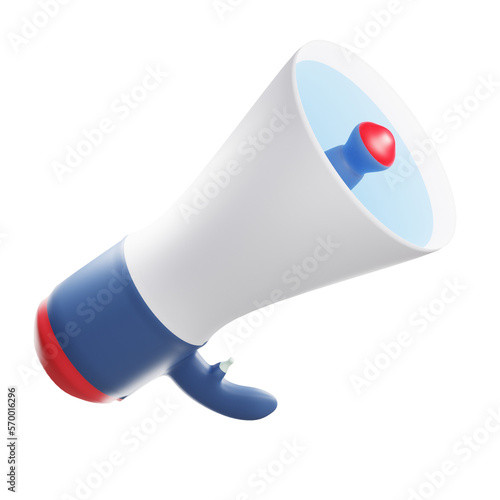 3d rendering of a megaphone