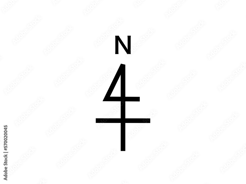 Fototapeta premium シンプルN方位記号：黒