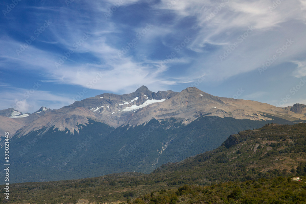 Landscape of high mountains with snow, rocks and vegetation Landscape of high mountains with snow, rocks and vegetation