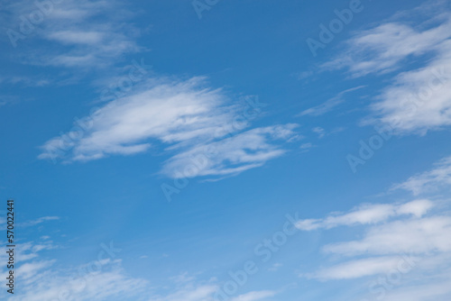 White clouds in a clear blue sky