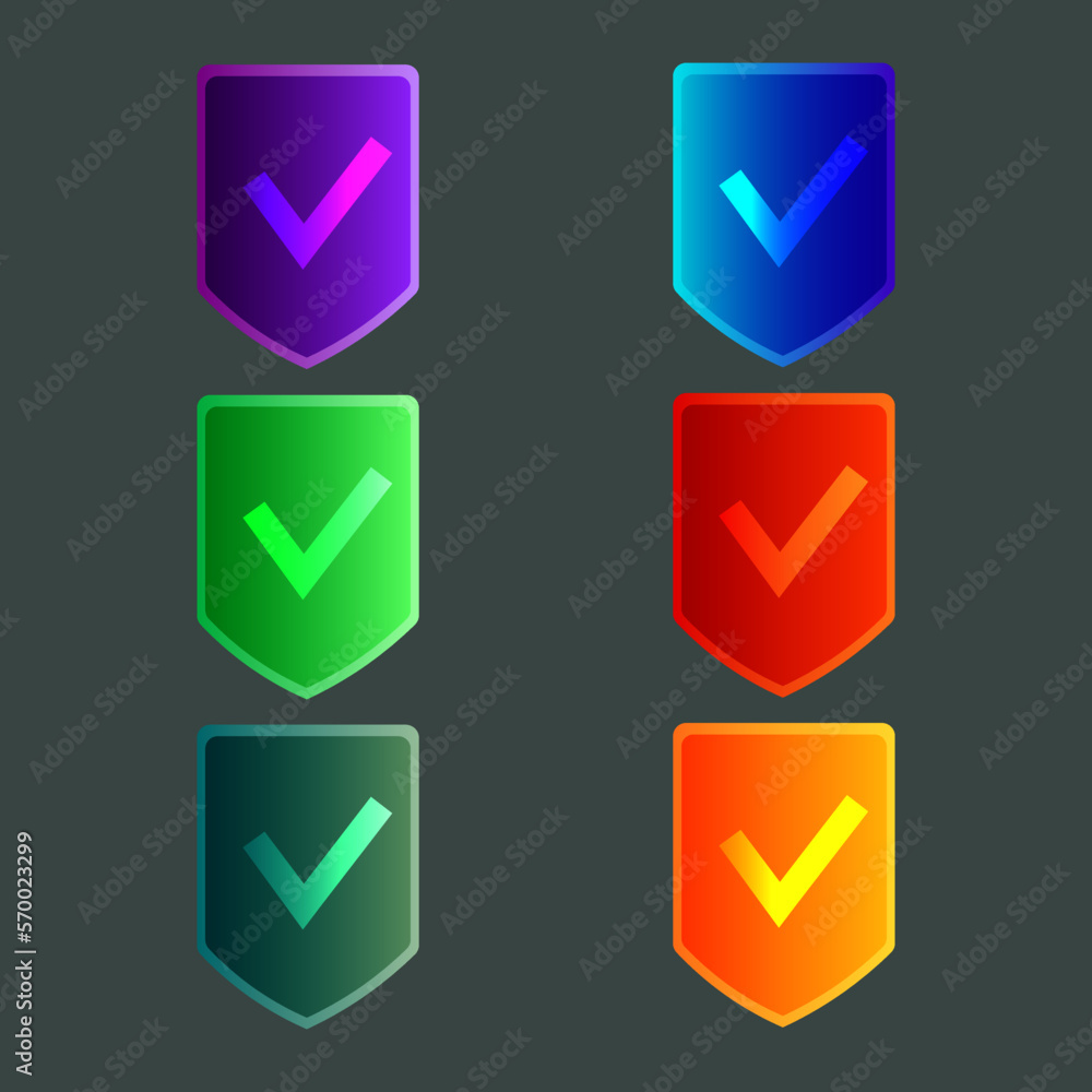 Collection of colorful shields Collection of colorful shields