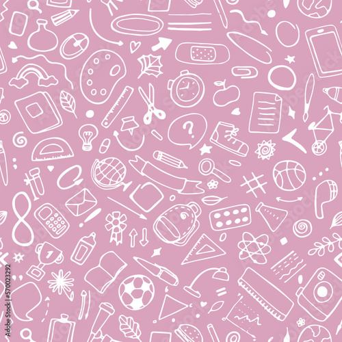 Back to school seamless pattern. Good for textile fabric design  wrapping paper and website wallpapers.