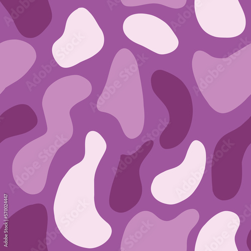 Spots seamless pattern on purple background. Vector illustration in flat style.