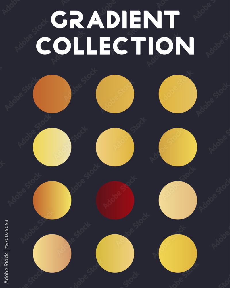 A set of universal gradients. Color combinations. Vector illustration