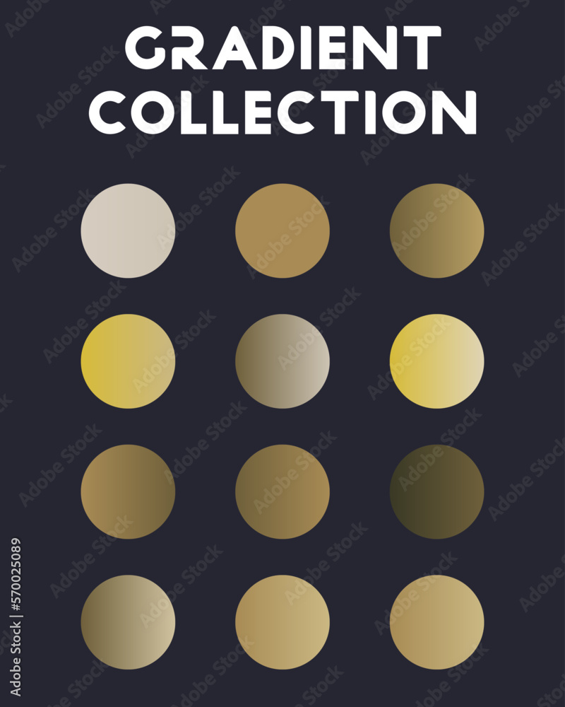A set of universal gradients. Color combinations. Vector illustration