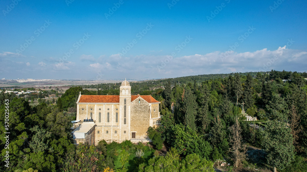 Trappist Monastery in Latrun , Israel from a drone