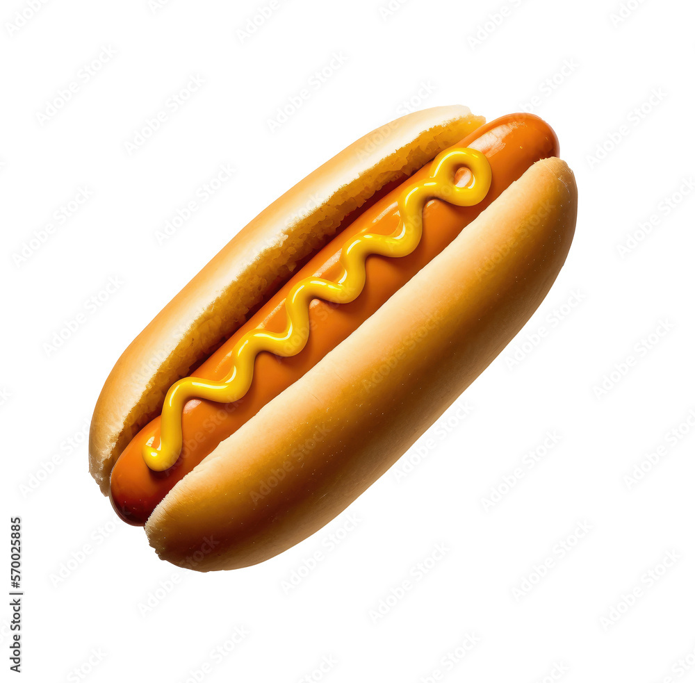 Tasty Hot Dog Isolated Illustration Generative AI Tasty Hot Dog Isolated Illustration Generative AI