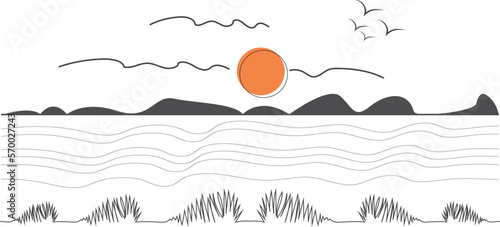 Line drawing, Line art, line vector drawing, vector illustration