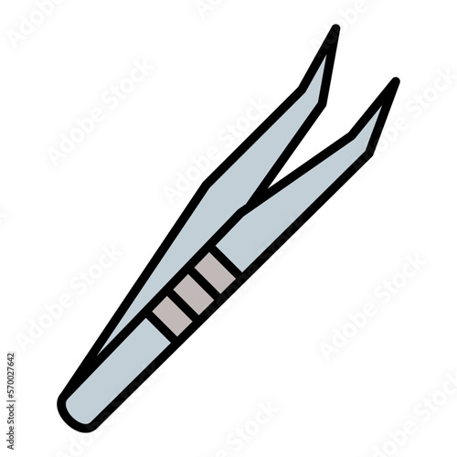 Tweezers Filled Line Icon