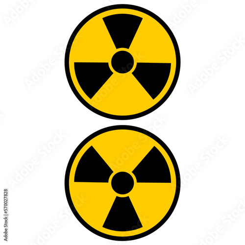 Free Download Two radiation warning hazard signs vertically on white background, Yellow Nuclear sign isolated on white background, radiation danger symbol, vector illustration - GFXLoad