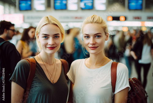 two young women or teenage ...