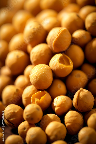 Close up of dried chickpea as background, ai