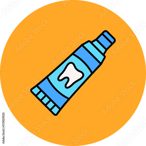 Toothpaste Multicolor Circle Filled Line Icon