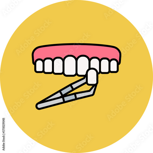 Dental Veneer Multicolor Circle Filled Line Icon