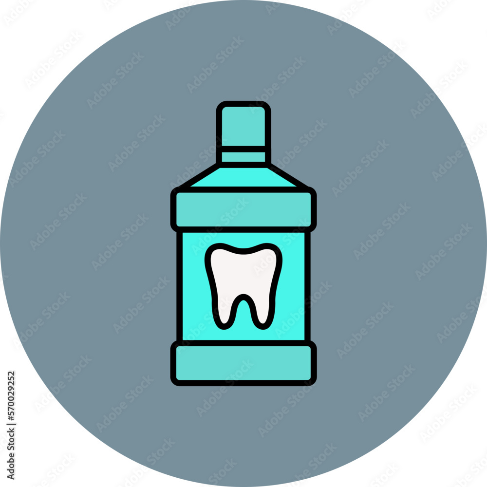 Mouthwash Multicolor Circle Filled Line Icon Mouthwash Multicolor Circle Filled Line Icon