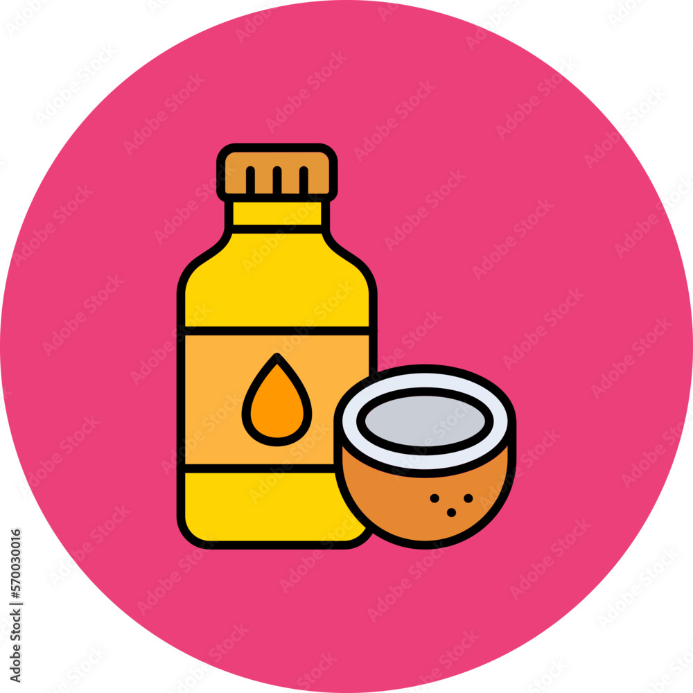 Coconut Oil Multicolor Circle Filled Line Icon Coconut Oil Multicolor Circle Filled Line Icon