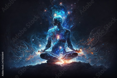 The Source of Consciousness, energy of the universe, life force, prana, the mind of God and spirituality. Generative AI 