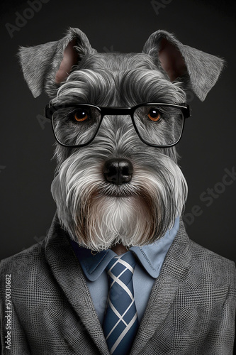 Generative AI portrait illustration of People with dog masks