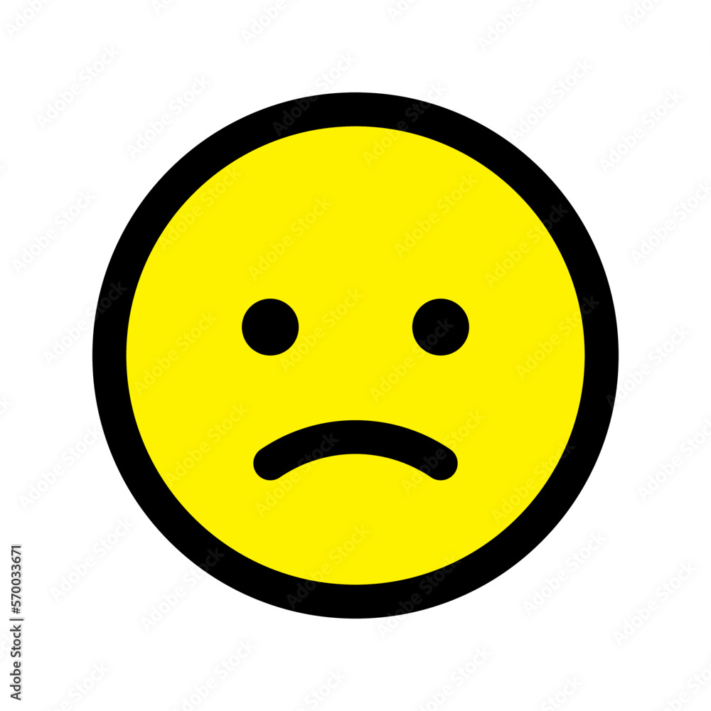 Sad face icon line isolated on white background. Black flat thin icon on modern outline style. Linear symbol and editable stroke. Simple and pixel perfect stroke vector illustration. Sad face icon line isolated on white background. Black flat thin icon on modern outline style. Linear symbol and editable stroke. Simple and pixel perfect stroke vector illustration.