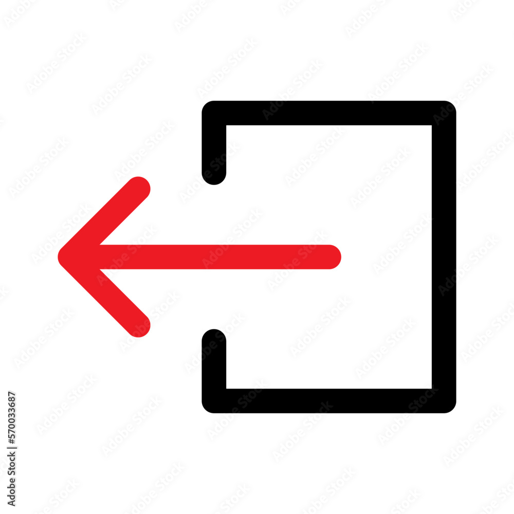 Exit icon line isolated on white background. Black flat thin icon on modern outline style. Linear symbol and editable stroke. Simple and pixel perfect stroke vector illustration. Exit icon line isolated on white background. Black flat thin icon on modern outline style. Linear symbol and editable stroke. Simple and pixel perfect stroke vector illustration.