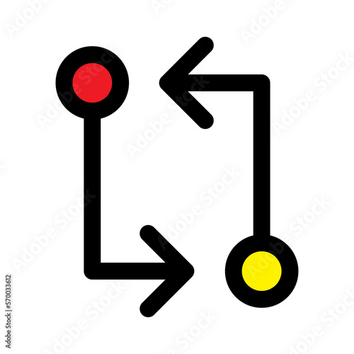 Git compare icon line isolated on white background. Black flat thin icon on modern outline style. Linear symbol and editable stroke. Simple and pixel perfect stroke vector illustration.