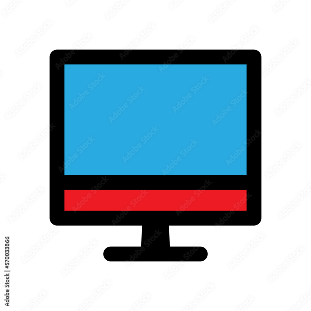 Computer monitor icon line isolated on white background. Black flat thin icon on modern outline style. Linear symbol and editable stroke. Simple and pixel perfect stroke vector illustration Computer monitor icon line isolated on white background. Black flat thin icon on modern outline style. Linear symbol and editable stroke. Simple and pixel perfect stroke vector illustration
