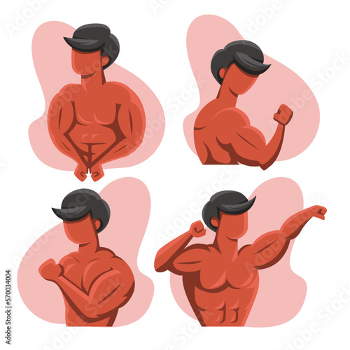 Vector illustration of male body pose