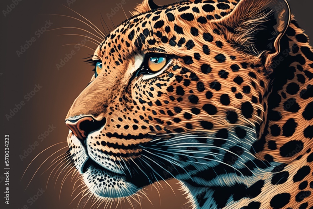Obraz premium A leopard in a portrait. Generative AI