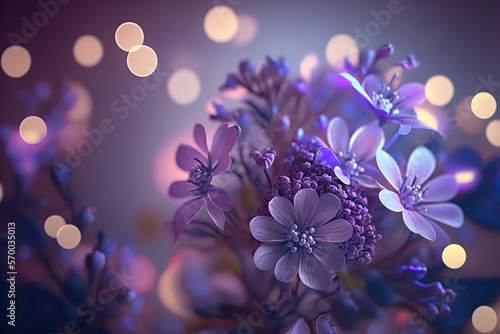Violet Flowers, Illustration, Generative AI © Vig