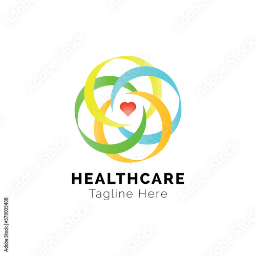 Abstract Gradient Healthcare Logo Design