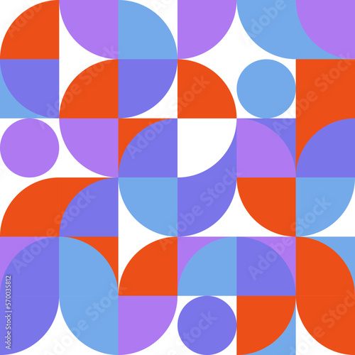 Abstract geometric pattern design in retro style Vector illustration colorful neo poster grid with geometrical shapes modern flyer background Scandinavian or Swiss prints of rectangles squares mosaic