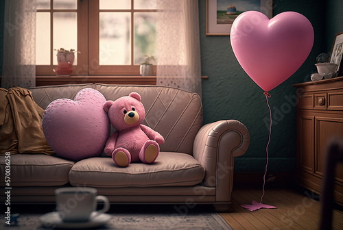 pink teddy bear sitting in ...