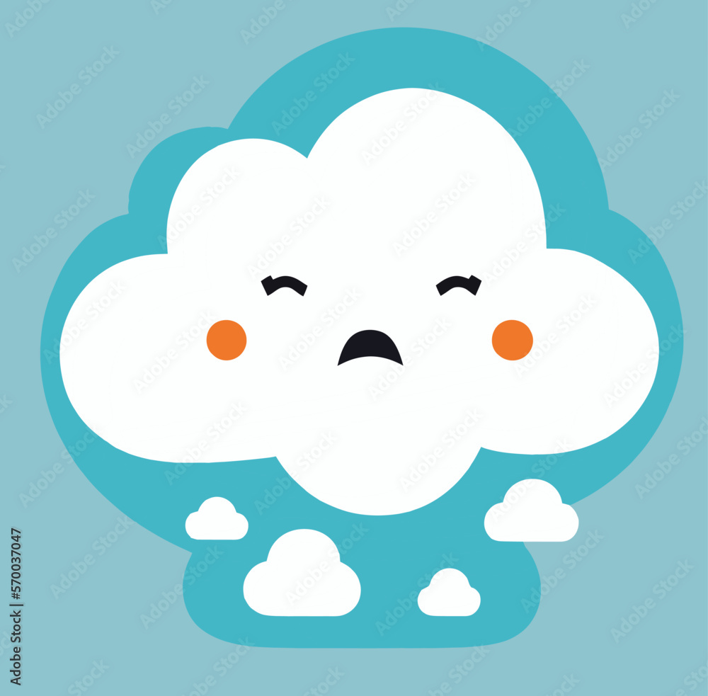 vector illustration of a cloud with expressions vector illustration of a cloud with expressions