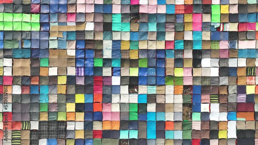 Aerial view of local market colourful tents at Minar Moshjid Tabling for the Global Muslims Congregation in Tongi, Dhaka, Bangladesh. Aerial view of local market colourful tents at Minar Moshjid Tabling for the Global Muslims Congregation in Tongi, Dhaka, Bangladesh.