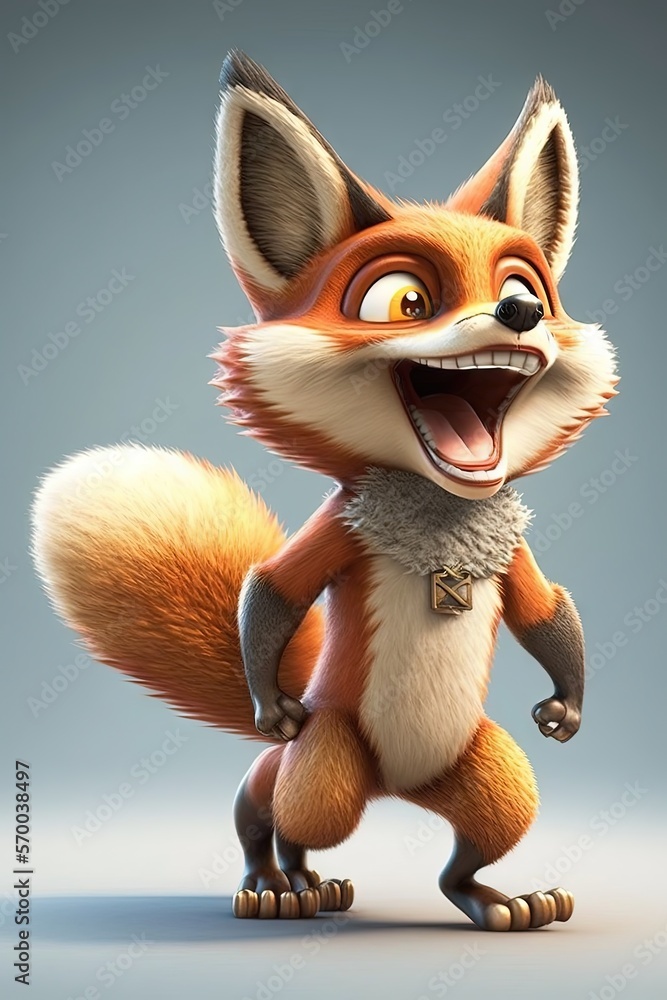 a cartoon fox with its mouth open and it's mouth wide open and it's
