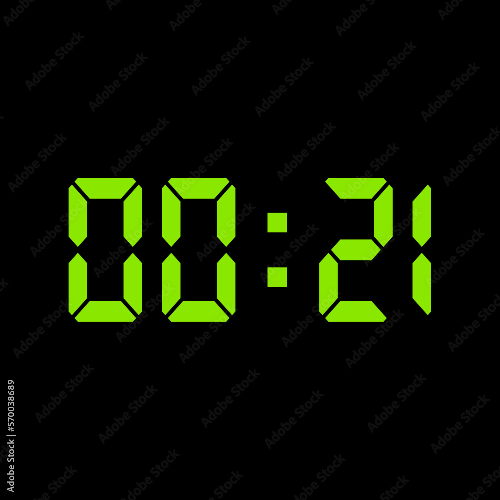 Digital clock vector illustration, time icon Digital clock vector illustration, time icon