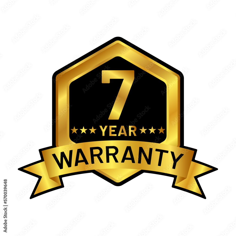 gold warranty badge vector logo template gold warranty badge vector logo template