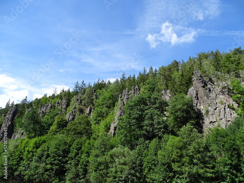 landscape with blue sky and mountains