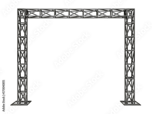 Metal object with truss system in 3d render photo