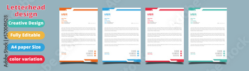 corporate modern letterhead design template with yellow, blue, green and red colors. creative modern letterhead design template for your project. letterhead, letterhead, Business letterhead design.